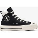 Converse Chuck Taylor All Star Puff Lift Siyah Deri Platform Sneaker Kadın İçin Konforlu Tasarım - 001-Siyah