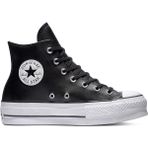 Converse Chuck Taylor All Star Unisex Siyah Deri Sneaker Düz Tabanlı Günlük Kullanıma Uygun