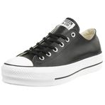 Converse CTAS Asansör Temiz Öküz, Spor Ayakkabıları Düşük Kadın, Siyah (Siyah/Siyah/Beyaz 001), 42 AB
