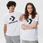 Converse Go-To Star Chevron Logo Unisex Beyaz T-Shirt - XS - Beyaz - Beyaz - Beyaz