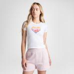 Converse Heart Kadın Beyaz T-Shirt - 102-Beyaz