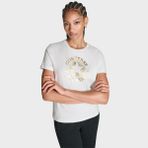 Converse Kadın Chuck Logolu Matalik Beyaz T-Shirt - XS