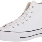 Converse Kadın Chuck Taylor All Star Leopard Platform Yüksek Top Spor Ayakkabı, Beyaz/Siyah/Beyaz, 12