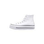 Converse Kadın Chuck Taylor All Star Lift Platform Deri Yüksek Top Sneaker, Beyaz/Siyah/Beyaz, 11.5