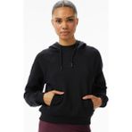Converse Kadın Siyah Sweatshirt Düz Desenli Kapüşonlu Rahat Kesim Sezonluk - 001-Siyah - XS