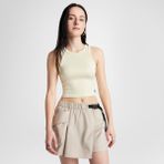 Converse Ribbed Knit Kadın Sarı T-Shirt - 740-Sarı - L