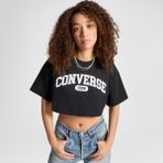 Converse Sporty Cropped Kadın Siyah T-Shirt - 001-Siyah - L