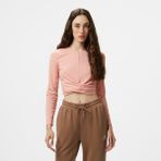 Converse Twist Front Kadın Uzun Kollu Pembe T-Shirt - 653-Beyaz