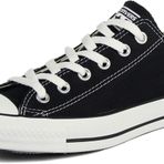 Converse Uniseks-Yetişkin Chuck Taylor All Star Düşük Üst (Uluslararası Versiyon) Spor Ayakkabı, 19 EU, Siyah Tek Renkli, 13 Women/11 Men