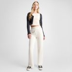 Converse Wide-Leg French Terry Kadın Krem Eşofman Altı - 286-Krem - XL