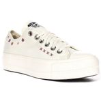 Convese Chuck Taylor All Star Lift Floral Embroidery Low Top Kadın Krem Sneaker