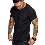 COOFANDY Erkek yuvarlak kollu tişört, spor, fonksiyonel tişört, kısa kollu, reglan tişört, kas tişörtü, jimnastik, fitness, antrenman tişörtü, basic tişört, A-siyah, M
