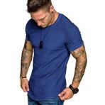 COOFANDY Erkek yuvarlak kollu tişört, spor, fonksiyonel tişört, kısa kollu, reglan tişört, kas tişörtü, jimnastik, fitness, antrenman tişörtü, basic tişört, Mavi, XXL