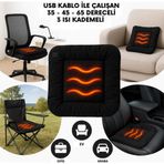 Coofbe 3 Kademeli 35°-45°-65° Isıtmalı Koltuk Minderi Ofis Koltuk Araç Koltuk Isıtıcı Minderi 42×42cm