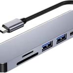 Coofbe Akım Korumalı 87W 6İn1 Type-C To 4K Hdmi Usb3.0 Sd Tf Dönüştürücü Hub Type-C Usb Dönüştürücü