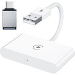Coofbe Araç Içi Iphone Cihazlar Için Kablosuz Apple Car Play Adaptörü, Wireless Carplay Çevirici - Beyaz