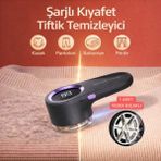 Coofbe Dijital Ekranlı Şarjlı 6 Bıçaklı Şarjlı Tüy Temizleme ve Tiftik Temizleme Makinesi Tiftik Toplayıcı - Siyah