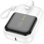 Coofbe Dijital Göstergeli Dahili Type-C Kablolu Iphone Kablolu 22.5W+PD20W 10000 mAh Beyaz Powerbank