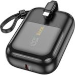 Coofbe Dijital Göstergeli Dahili Type-C Kablolu Iphone Kablolu 22.5W+PD20W 10000 mAh Siyah Powerbank