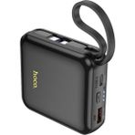 Coofbe LED Göstergeli Dahili Type-C Kablolu Iphone Kablolu 22.5W+PD20W 10.000 mAh Siyah Powerbank
