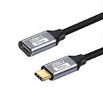 Coofbe Örgü Kablo 1mt Type-C Uzatma Kablosu 10GBPS Veri ve Görüntü Aktarım 5A Pd Hızlı Şarj Kablo - Siyah