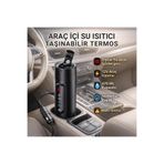 coofbe Paslanmaz Çelik 470Ml Araç Su Isıtıcı Taşınabilir Termos Dijital Ekranlı Araç Su Isıtıcı Katt