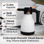 Coofbe Profesyonel 2lt Yüksek Basınçlı Şarjlı Köpük Makinası Oto Yıkama Pompası Köpük Püskürtücü - Yeşil