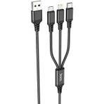 Coofbe Super Şarj 3in1 Type-C Micro Apple iPhone Şarj Kablosu Çoklu Şarj Kablosu Örgülü Sağlam Şarj Kablosu