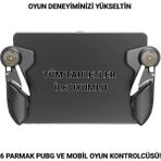 Coofbe Tüm Tabletler Için Profesyonel 6 Parmak Tetik Seti Tablet Oyun Kolu iPad Tablet Mobile Joystick - Siyah