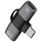 Coofbe Type-C To Type-C Dönüştürücü Adaptörü 30W Hızlı Şarj Özellikli Kulaklık Çevirici - Siyah - Standart
