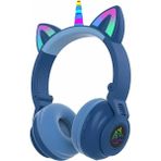 Coofbe Unicorn 94DB Güvenli Ses Kontrollü Yumuşak Kulak Pedli Bluetooth Kulaklık Bluetooth Çocuk Kulaklığı - Mavi