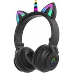 Coofbe Unicorn 94DB Güvenli Ses Kontrollü Yumuşak Kulak Pedli Bluetooth Kulaklık Bluetooth Çocuk Kulaklığı - Siyah