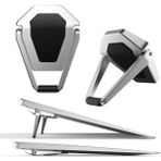 Coofbe Yapışkanlı 2 Adet Metal Laptop Standı Notebook Yükseltici Stand Masaüstü Laptop Tutucu Stand - Gümüş