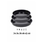 COOK-LAB 6'lı 34-36-38-40-42-44 Cm Siyah Parlak Emaye Yuvarlak Fırın Tepsi Seti