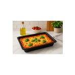 COOK-LAB Siyah Parlak Emaye Dikdörtgen Derin Baklava Börek Fırın Tepsisi 26*37*5 Cm