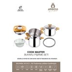 Cook Master 7 Parça Çok Fonksiyonlu Paslanmaz Çelik Buharlı Düdüklü Tencere Seti