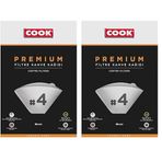 COOK Premium Filtre Kahve Kağıdı - Ebat 4, 80 adet (2 paketi)