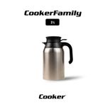 Cooker 2 Litre Çift Kat Paslanmaz Çelik Termos Çay ve Kahve Termosu (Kamp Piknik Otel Kafe Okul Outdoor) İNOX CKR2088