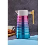 Cooker 2 Litre Çift Katmanlı Paslanmaz Çelik Termos Bambu Saplı, 12 Saat Sıcak 24 Saat Soğuk Tutma Kapasite Mavi Pembe 2097mavipembe