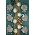 Cooker 24 Parça Porselen Yemek Takımı CKR4070, Leopar Desen, Beyaz