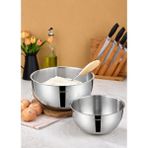Cooker 2'li Paslanmaz Çelik Karıştırma Kabı Seti – 24 cm (3.5 L), 26 cm (7 L) - -