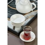 Cooker 6'lı Beyaz Porselen Çay Tabağı Seti Şık Minimalist Tasarım ve Dayanıklı Yapı