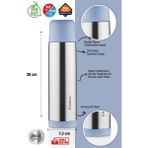 Cooker 750 ml Çift Kat Paslanmaz Çelik Termos (Okul, Ofis, Kamp, Piknik, Outdoor, Kafe, Otel) - 304 Kalite, Uzun Süre Sıcak ve Soğuk Tutma - Mavi