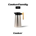 Cooker Bamboopour 2 Litre Paslanmaz Çelik Bambu Saplı Çelik Termos Ckr2094