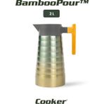 Cooker Bamboopour 2 Litre Paslanmaz Çelik Bambu Saplı Termos CKR2097 - Sarı - Turkuaz - 2 lt