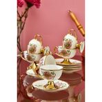 Cooker Gülpare 6 Kişilik 90 ml Porselen Kahve Fincan Takımı CKR3867 - Pembe
