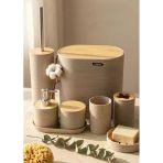 Cooker Kahverengi Akrilik Banyo Seti 8 Parça