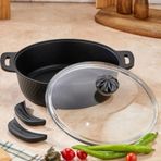 Cooker Kristal 26 cm Siyah Basık Tencere