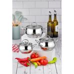 Cooker Lara 3'Lü Paslanmaz Çelik Güveç Tencere Seti (12-14-16 Cm)