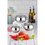 Cooker Lara 6 Parça 16-18-20 Cm Paslanmaz Çelik Güveç Tencere Seti Ckr3592